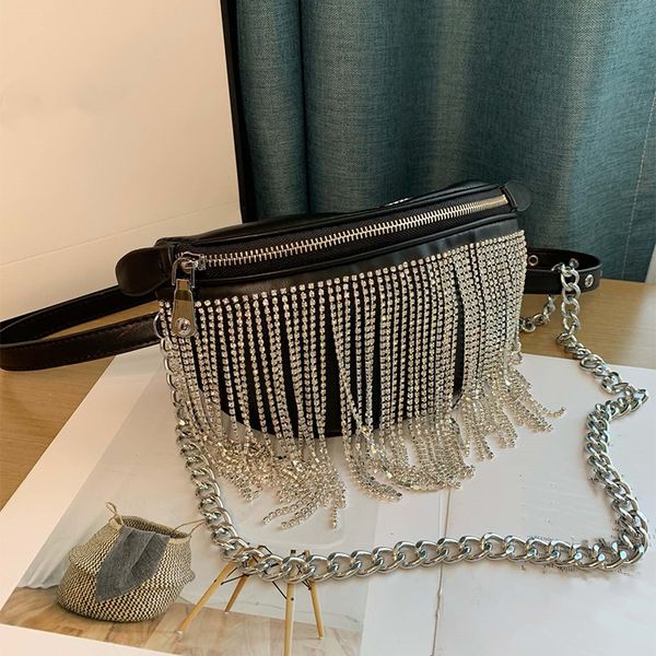high-quality personality flash diamond tassel shoulder bags women's genuine leather large capacity designer handbag classic chest bag l
high-quality personality flash diamond tassel shoulder bags women's genuine leather large capacity designer handbag classic chest bag l
