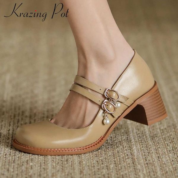 krazing pot princess style full grain leather pendant pearl big size round toe thick high heel buckle straps women pumps l89 dress shoes, Black
krazing pot princess style full grain leather pendant pearl big size round toe thick high heel buckle straps women pumps l89 dress shoes, Black