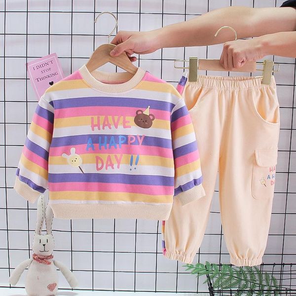 clothing sets 2021 spring and autumn children male female baby color striped cartoon bear long-sleeved two-piece, White
clothing sets 2021 spring and autumn children male female baby color striped cartoon bear long-sleeved two-piece, White