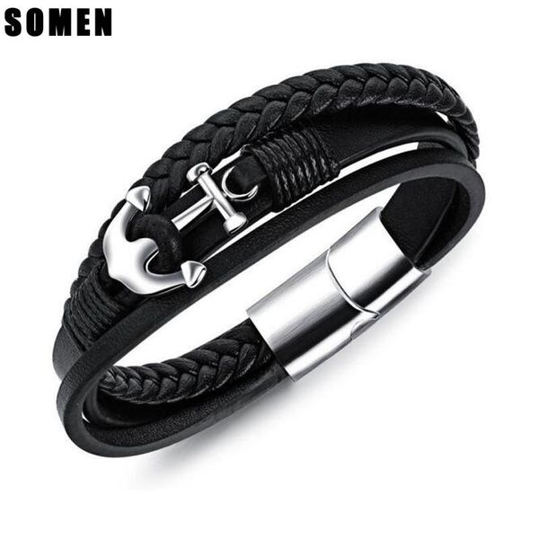 link, chain 22mm anchor desgin black color genuine leather bracelet stainless steel retro style bracelets boyfriend gifts pulsera hombre
link, chain 22mm anchor desgin black color genuine leather bracelet stainless steel retro style bracelets boyfriend gifts pulsera hombre