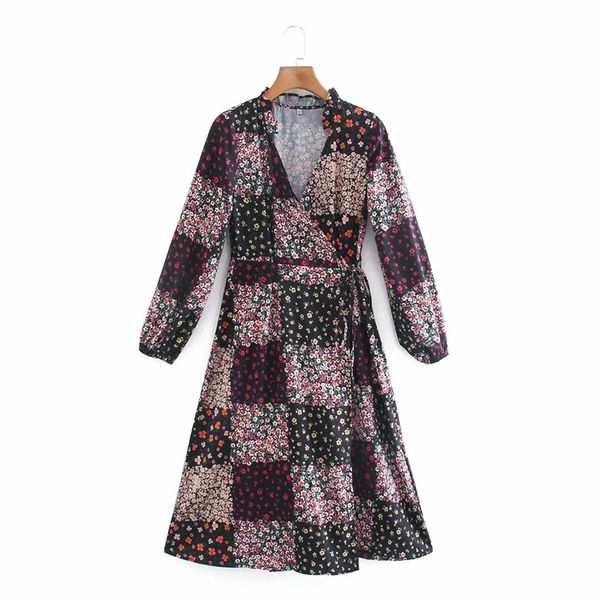 casual dresses women color matching floral print dress v-neck long sleeve slim waist chic party mujer q939, Black;gray
casual dresses women color matching floral print dress v-neck long sleeve slim waist chic party mujer q939, Black;gray