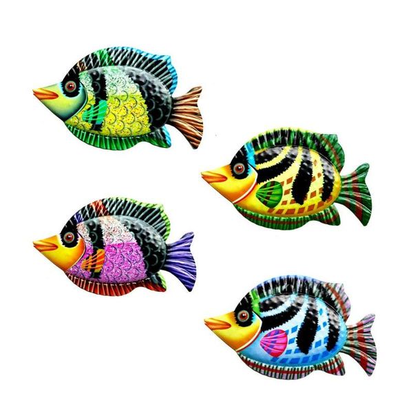 decorative objects & figurines 4pcs/set metal tropical fish wall decoration hanging colorful art decor for outdoor garden fence door
decorative objects & figurines 4pcs/set metal tropical fish wall decoration hanging colorful art decor for outdoor garden fence door