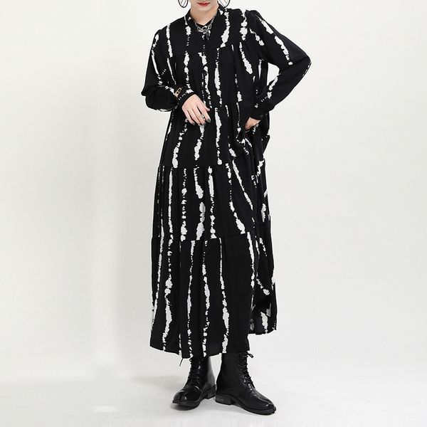 Abstract female black impression more comfortable long sleeve streetwear loose dress fitting, Black;gray
Abstract female black impression more comfortable long sleeve streetwear loose dress fitting, Black;gray