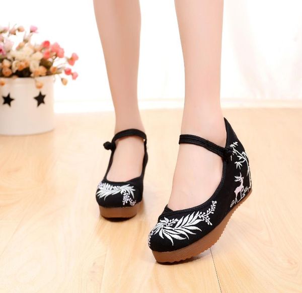 dress shoes handmade embroidered fawn plant canvas ethnic style thick-soled wedges casual cloth, Black
dress shoes handmade embroidered fawn plant canvas ethnic style thick-soled wedges casual cloth, Black