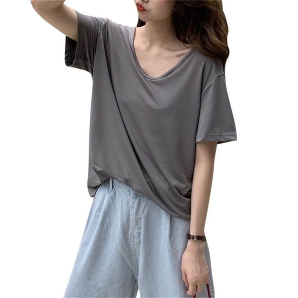summer korean loose v-neck all-match short sleeve t shirt women solid bottoming t-shirt female fashion tee clothing camisas women's, White
summer korean loose v-neck all-match short sleeve t shirt women solid bottoming t-shirt female fashion tee clothing camisas women's, White