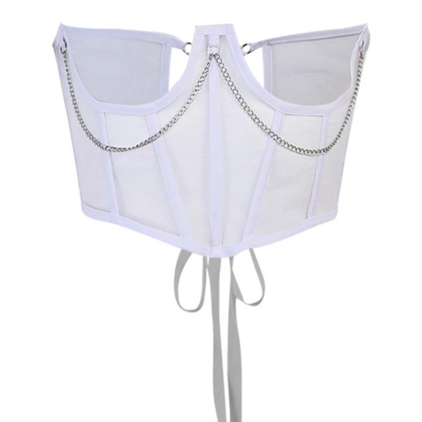 belts women gothic mesh corset crop metal chain underbust bustier lace-up cincher lx9e, Black;brown
belts women gothic mesh corset crop metal chain underbust bustier lace-up cincher lx9e, Black;brown