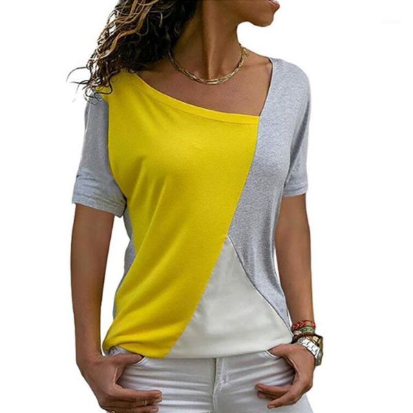 women's t-shirt 2021 thin summer casual women t shirts short sleeve fashion patchwork tee slim irregular clothes shirt, White
women's t-shirt 2021 thin summer casual women t shirts short sleeve fashion patchwork tee slim irregular clothes shirt, White