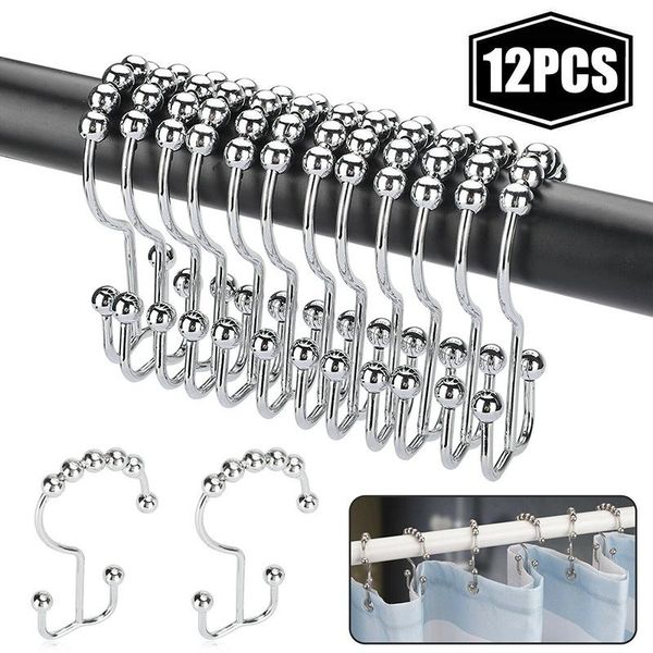 hooks & rails 12 pcs stainless steel curtain bath rollerball shower rings 5 rollers polished satin nickel ball 35
hooks & rails 12 pcs stainless steel curtain bath rollerball shower rings 5 rollers polished satin nickel ball 35