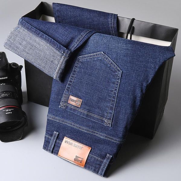 men's jeans 2021 autumn and winter heavyweight high stretch loose straight business smart casual long denim pants, Blue
men's jeans 2021 autumn and winter heavyweight high stretch loose straight business smart casual long denim pants, Blue