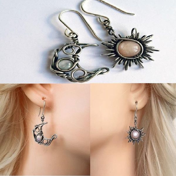 hoop & huggie vintage handmade wrap jewelry water drop opal crescent shape sun irregular women's party earrings 2021 trend accessories, Golden;silver
hoop & huggie vintage handmade wrap jewelry water drop opal crescent shape sun irregular women's party earrings 2021 trend accessories, Golden;silver