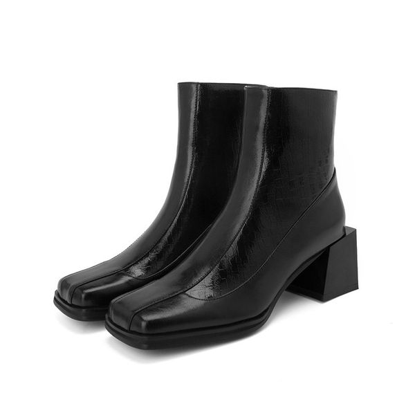 asumer of leather genuine female toe square foot thick autumn heel shoes fashion ladies boots, Black
asumer of leather genuine female toe square foot thick autumn heel shoes fashion ladies boots, Black