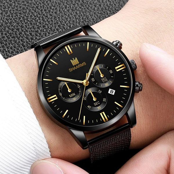 wristwatches fashion men business stainless steel mesh calendar watch mens military sport quartz for gift relogio masculino, Slivery;brown
wristwatches fashion men business stainless steel mesh calendar watch mens military sport quartz for gift relogio masculino, Slivery;brown