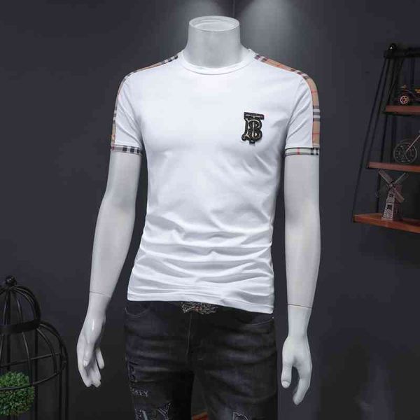plaid stitching half men's 2021 summer letter embroidery personalized slim fit solid color t-shirt men, White;black
plaid stitching half men's 2021 summer letter embroidery personalized slim fit solid color t-shirt men, White;black