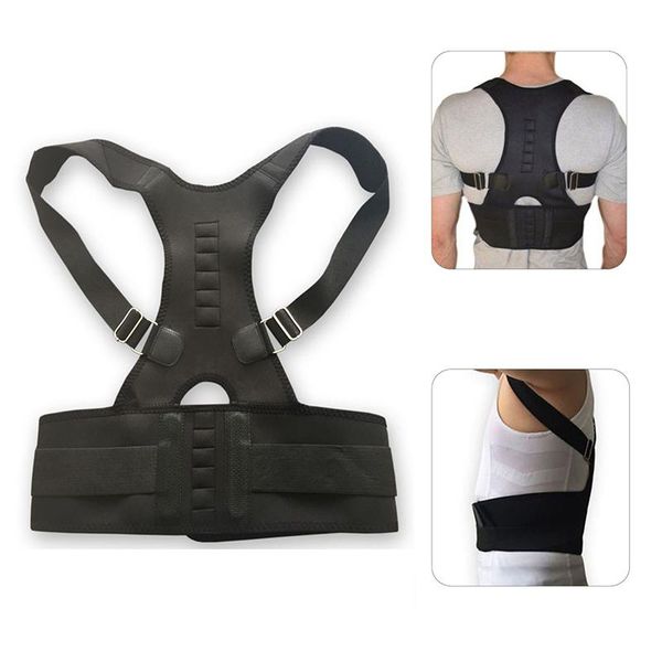 back support shoulder magnetic posture corrector men women sports safety humpback orthopedic corset body building equipment, Black;blue
back support shoulder magnetic posture corrector men women sports safety humpback orthopedic corset body building equipment, Black;blue