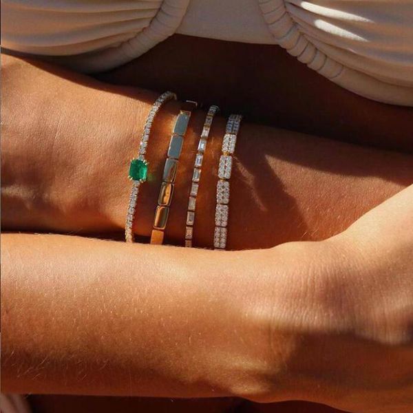 link, chain hiphop bling 5a cubic zirconia cz women girl jewelry 3mm thin tennis sparking fashion single green color stone bracelet, Black
link, chain hiphop bling 5a cubic zirconia cz women girl jewelry 3mm thin tennis sparking fashion single green color stone bracelet, Black