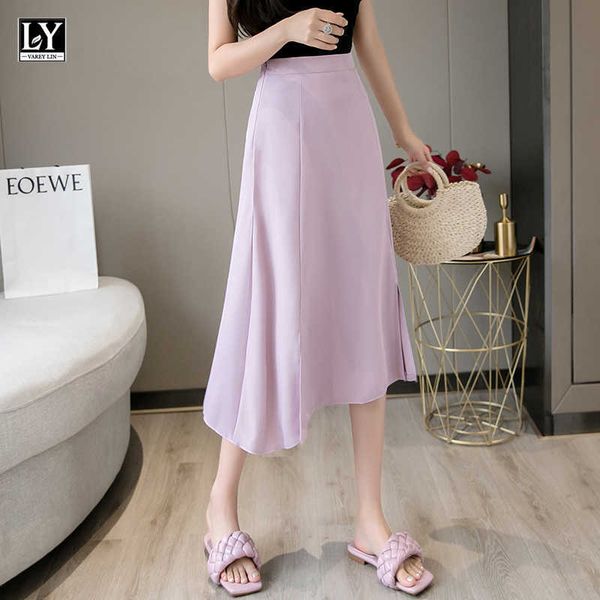 ly varey lin spring summer women casual solid color loose medium long skirt female high waist split a-line black skirts 210526
ly varey lin spring summer women casual solid color loose medium long skirt female high waist split a-line black skirts 210526