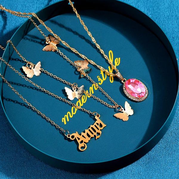pendant necklaces luxury gold butterfly big crystal twist chain necklace for women vintage letter angel fashion design choker neck jewelry, Silver
pendant necklaces luxury gold butterfly big crystal twist chain necklace for women vintage letter angel fashion design choker neck jewelry, Silver