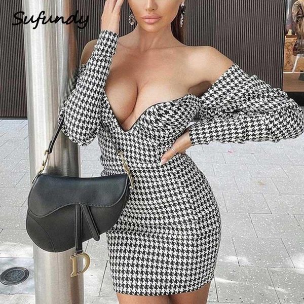 casual dresses sufundy fall winter women's fashion dress v neck houndstooth one word shoulder wrap chest tight waist pack hip party, Black;gray
casual dresses sufundy fall winter women's fashion dress v neck houndstooth one word shoulder wrap chest tight waist pack hip party, Black;gray