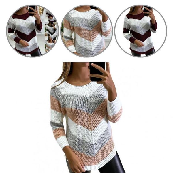 women's sweaters contrast colors all match anti-shrink spring sweater for daily wear, White;black
women's sweaters contrast colors all match anti-shrink spring sweater for daily wear, White;black