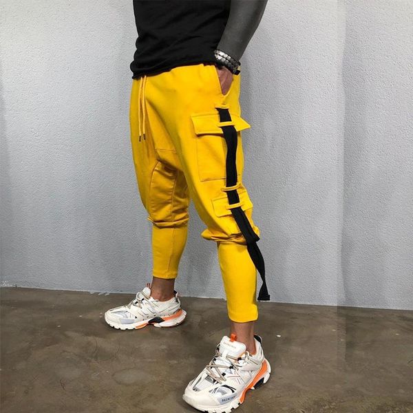 pant fashion slacks men's sports pants side lacing multi pocket casual hip hop leggings, Black
pant fashion slacks men's sports pants side lacing multi pocket casual hip hop leggings, Black