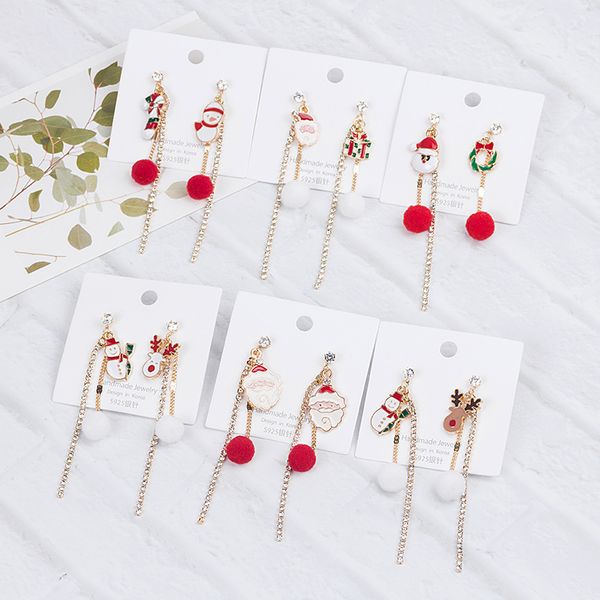 925 silver needle japanese and korean sweet asymmetric hair ball chain tassel crutches snowman elk earrings
925 silver needle japanese and korean sweet asymmetric hair ball chain tassel crutches snowman elk earrings