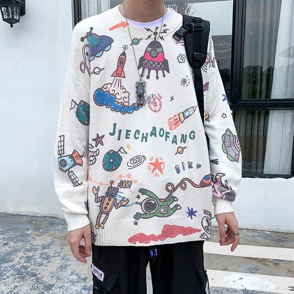 men's sweaters sweater autumn and winter oversized loose knit student hip-hop cartoon pattern pullover warm long-sleeved, White;black
men's sweaters sweater autumn and winter oversized loose knit student hip-hop cartoon pattern pullover warm long-sleeved, White;black