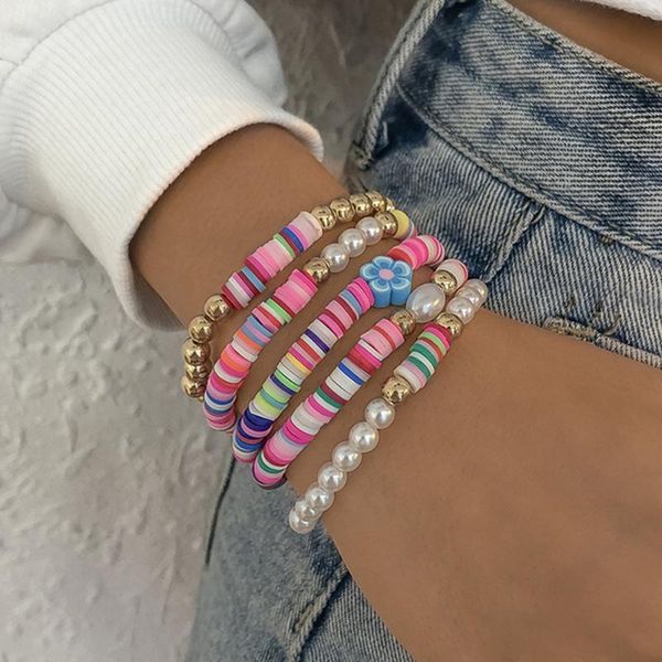 beaded, strands diezi bohemian ethnic soft clay imitation pearl flower bracelet sets for women multilayer multicolor beads strand, Black
beaded, strands diezi bohemian ethnic soft clay imitation pearl flower bracelet sets for women multilayer multicolor beads strand, Black
