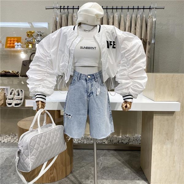 colored letters short jacket 2021 contrast collar pleated sleeves loose wild casual baseball uniform coat women's jackets, Black;brown
colored letters short jacket 2021 contrast collar pleated sleeves loose wild casual baseball uniform coat women's jackets, Black;brown