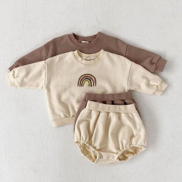 clothing sets 0-24m born baby 2 pieces outfits set rainbow long sleeve pullover+ solid shorts bloomers for infant boys girls, White
clothing sets 0-24m born baby 2 pieces outfits set rainbow long sleeve pullover+ solid shorts bloomers for infant boys girls, White