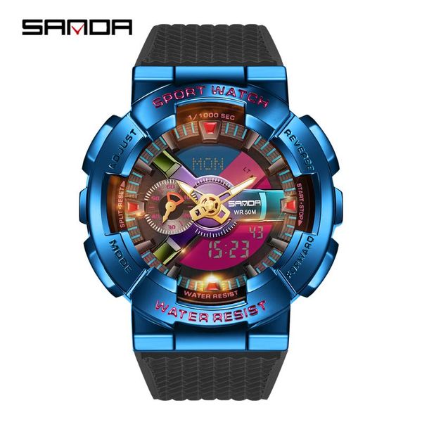 wristwatches sanda men quartz watch personality raising hand lamp fashion trend waterproof dual display digital luxury electronic wristwatch, Slivery;brown
wristwatches sanda men quartz watch personality raising hand lamp fashion trend waterproof dual display digital luxury electronic wristwatch, Slivery;brown