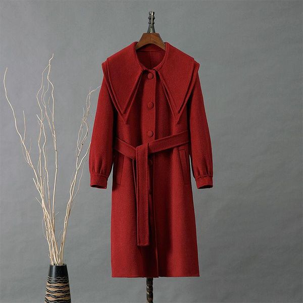 women's wool & blends autumn winter woman fashion woolen blend female loose belt warm thick coat ladies casual solid color overcoat jac, Black
women's wool & blends autumn winter woman fashion woolen blend female loose belt warm thick coat ladies casual solid color overcoat jac, Black