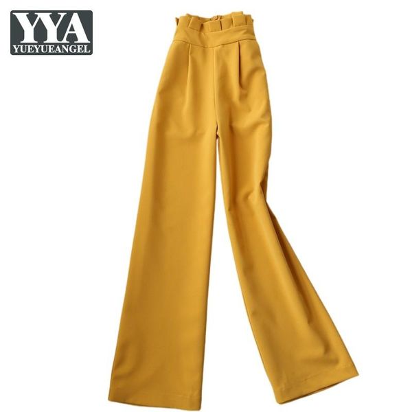 women's pants & capris autumn office ladies ruffles high waist wide leg women slim fit long trousers female casual business work suit, Black;white
women's pants & capris autumn office ladies ruffles high waist wide leg women slim fit long trousers female casual business work suit, Black;white