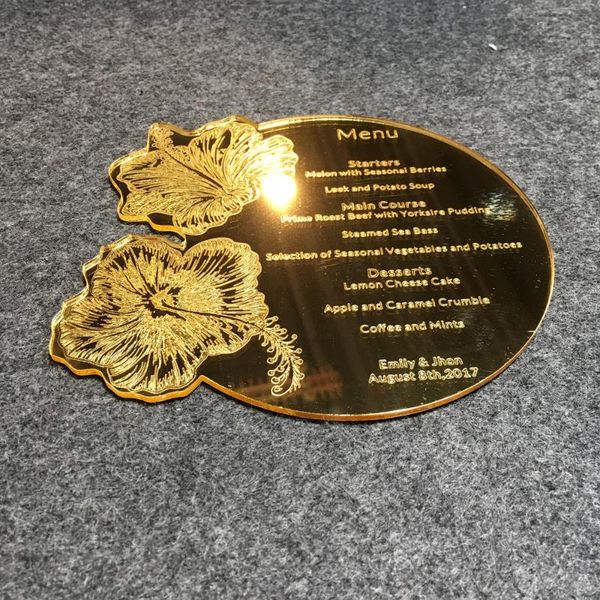 greeting cards 200pieces per lot beautiful flower design round shape engraved golden mirror acrylic wedding menu ship to belgium only
greeting cards 200pieces per lot beautiful flower design round shape engraved golden mirror acrylic wedding menu ship to belgium only