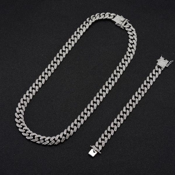 chains 13mm iced out cuban link necklace hip hop miami full paved rhinestone bracelet bling punk choker for men women jewelry, Silver
chains 13mm iced out cuban link necklace hip hop miami full paved rhinestone bracelet bling punk choker for men women jewelry, Silver