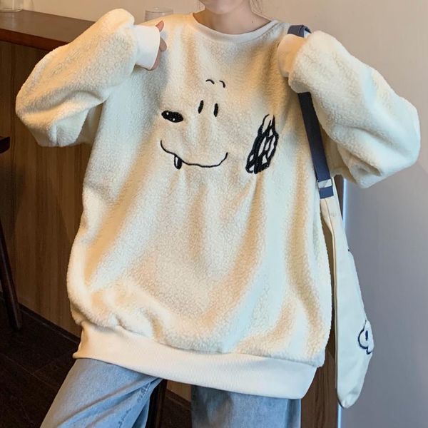 women's hoodies & sweatshirts winter korean style harajuku puppy embroidered around the necks of women lamb wool warm sweater 25xd, Black
women's hoodies & sweatshirts winter korean style harajuku puppy embroidered around the necks of women lamb wool warm sweater 25xd, Black