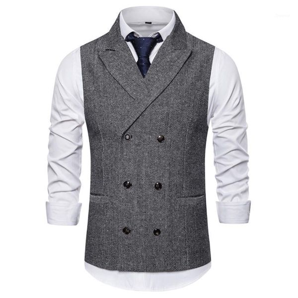 men's vests mens vest casual fashion slim trend herringbone double breasted men solid terno masculino british, Black;white
men's vests mens vest casual fashion slim trend herringbone double breasted men solid terno masculino british, Black;white