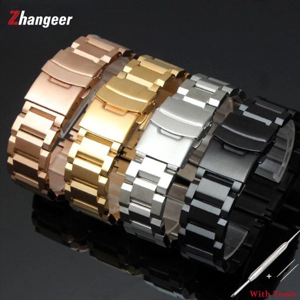 watch bands full solid stainless steel watchband flat interface double lock buckle metal wristwatch straps 18mm 20mm 22mm 24mm, Black;brown
watch bands full solid stainless steel watchband flat interface double lock buckle metal wristwatch straps 18mm 20mm 22mm 24mm, Black;brown