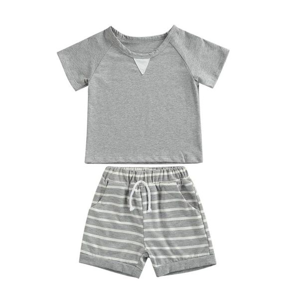 1-5years infant casual outfits, baby boys color block short sleeve round neck t-shirt + striped shorts with drawstring pocket clothing sets, White
1-5years infant casual outfits, baby boys color block short sleeve round neck t-shirt + striped shorts with drawstring pocket clothing sets, White