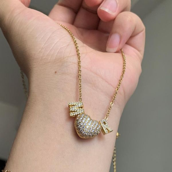 pendant necklaces diy 2 letters cubic zircon heart name necklace trendy customize gold color cz alphabet charm collar steel thin chain, Silver
pendant necklaces diy 2 letters cubic zircon heart name necklace trendy customize gold color cz alphabet charm collar steel thin chain, Silver