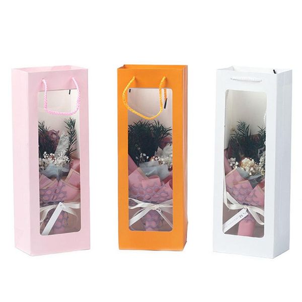 portable gift packing paper bag with hanging rope clear window flower wrapping diy packaging supplies home decoration wrap
portable gift packing paper bag with hanging rope clear window flower wrapping diy packaging supplies home decoration wrap