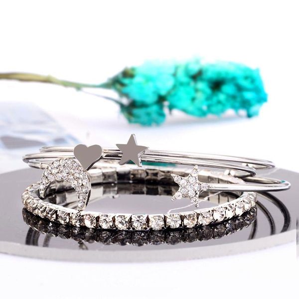 link, chain fashion elegant cute star moon heart bracelet multilayer rhinestone gold silver color alloy bracelets for lady birthday gift, Black
link, chain fashion elegant cute star moon heart bracelet multilayer rhinestone gold silver color alloy bracelets for lady birthday gift, Black