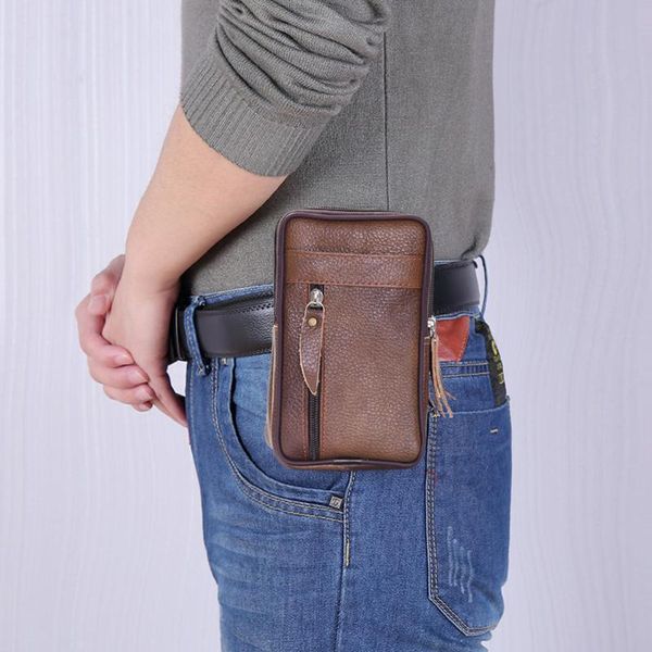 portable men cowhide leather waist pack bum bag casual classic texture creative design chic small mobile phone wallet pouch bags
portable men cowhide leather waist pack bum bag casual classic texture creative design chic small mobile phone wallet pouch bags