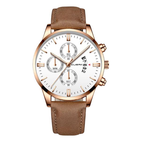 wristwatches men's fashion sport stainless steel case leather band quartz analog wrist watch, Slivery;brown
wristwatches men's fashion sport stainless steel case leather band quartz analog wrist watch, Slivery;brown