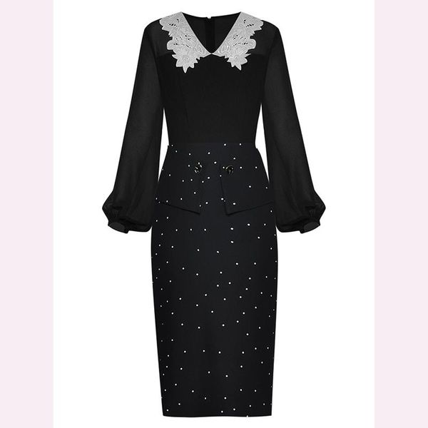 casual dresses est nice spring sequin lapel lantern long sleeve hip split polka dot dress, Black;gray
casual dresses est nice spring sequin lapel lantern long sleeve hip split polka dot dress, Black;gray