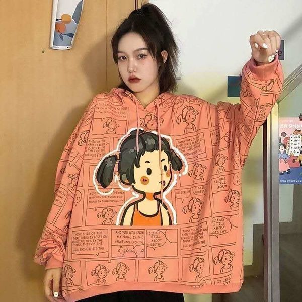 women hoodie autumn women's new style sweatshirt loose print harajuku hooded fashionable chic qn*, Black
women hoodie autumn women's new style sweatshirt loose print harajuku hooded fashionable chic qn*, Black