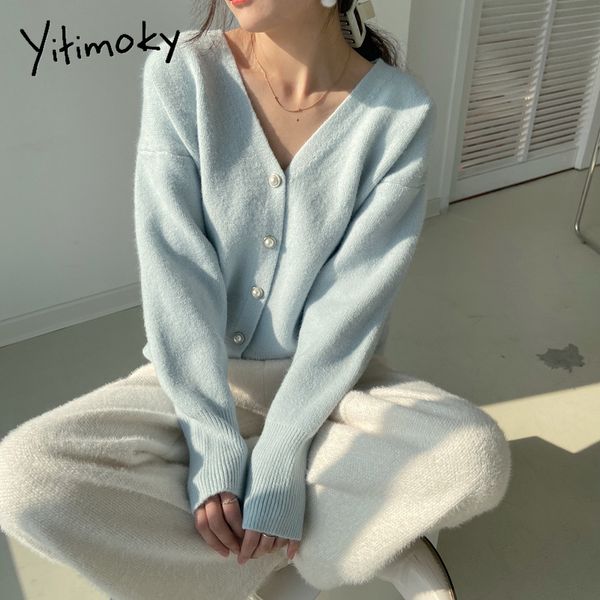 yitimoky cardigan women sweater korean fashion blue v-ne knitted lady clothes solid casual pink warm loose coat 2022 spring, Black
yitimoky cardigan women sweater korean fashion blue v-ne knitted lady clothes solid casual pink warm loose coat 2022 spring, Black