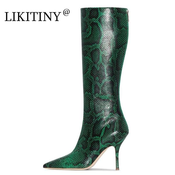 boots likitiny 2021 winter fashion pointed toe back zipper women's shoes serpentine stilettos heels green knee high 45, Black
boots likitiny 2021 winter fashion pointed toe back zipper women's shoes serpentine stilettos heels green knee high 45, Black
