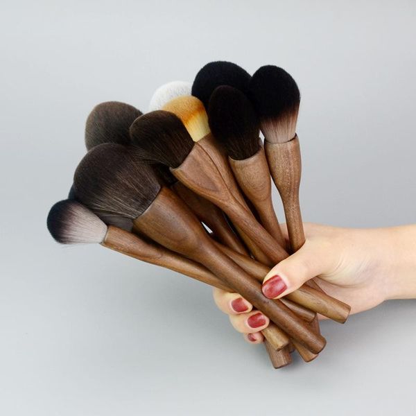 makeup brushes walnut wood tool soft synthetic hair for loose powder liquid foundation blush highlights make up beauty brush kit
makeup brushes walnut wood tool soft synthetic hair for loose powder liquid foundation blush highlights make up beauty brush kit
