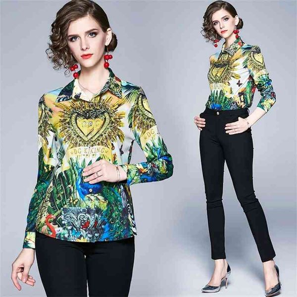 luxury fashion printed vintage shirt plus size women's long sleeve lapel neck casual ladies blouses slim runway office button shirts, White
luxury fashion printed vintage shirt plus size women's long sleeve lapel neck casual ladies blouses slim runway office button shirts, White