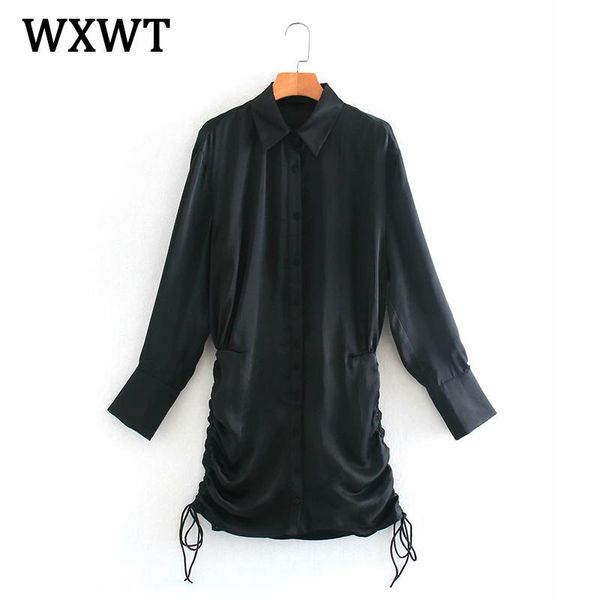 fashion women folds decoration silk satin texture dress solid chic side drawstring ladies temperament dresses wwj6718 casual, Black;gray
fashion women folds decoration silk satin texture dress solid chic side drawstring ladies temperament dresses wwj6718 casual, Black;gray